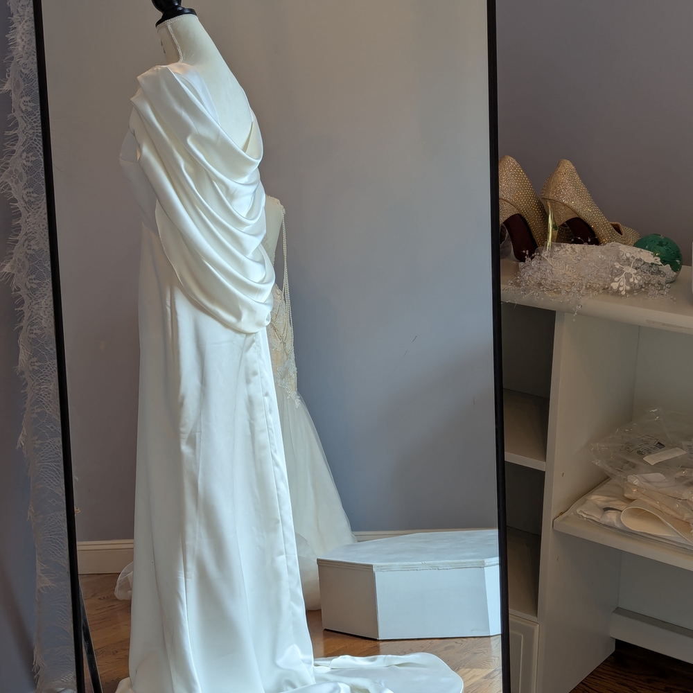 Elegant White Draped Gown